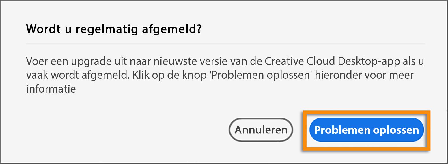 Afmeldingsvenster verschijnt vaak