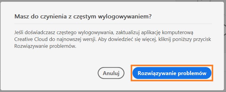 Okno dialogowe częstego wylogowania
