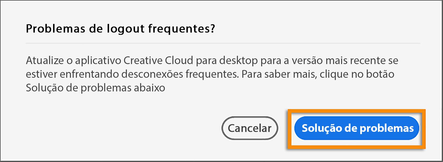 Caixa de diálogo frequente de logoff