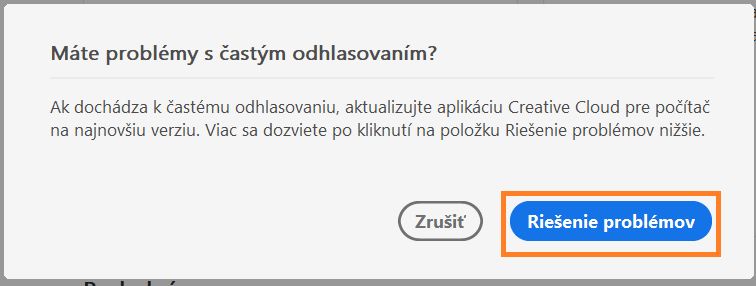 Dialógové okno častého odhlásenia