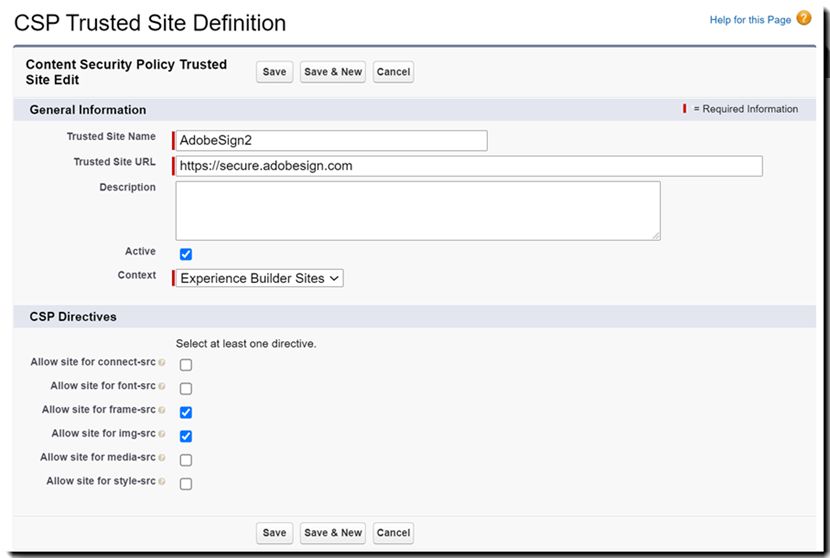 Secondo sito affidabile con policy per la sicurezza dei contenuti