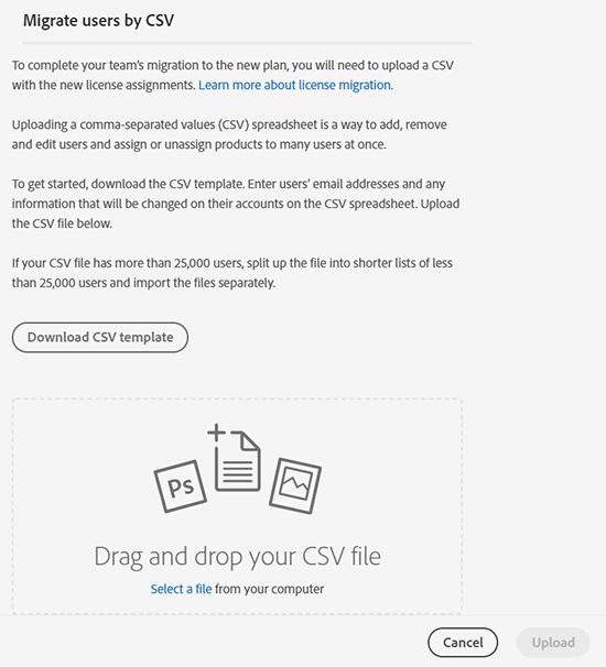 CSV 上传