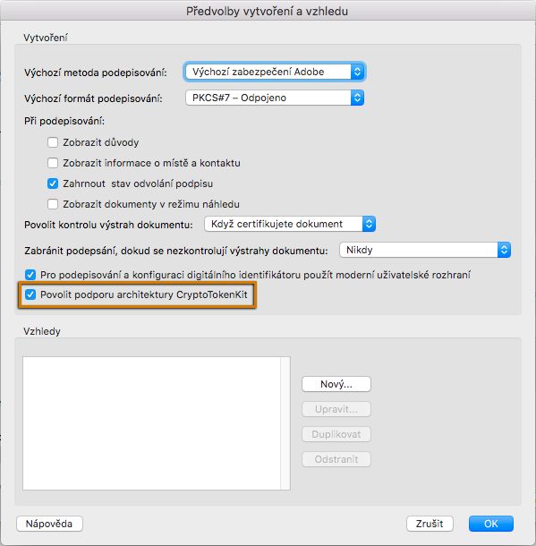 Povolit podporu rámce CryptoTokenKit 