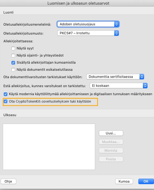 Ota CryptoTokenKit-sovelluskehyksen tuki käyttöön 