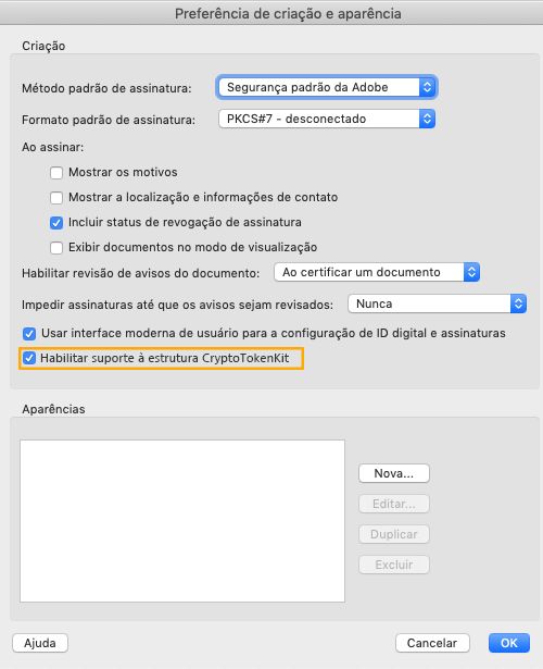 Habilitar suporte à estrutura CryptoTokenKit 