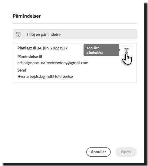 Slet påmindelsen 