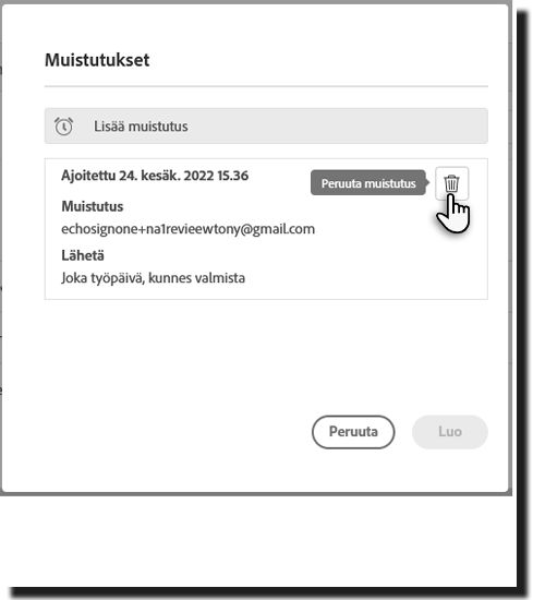 Poista muistutus 