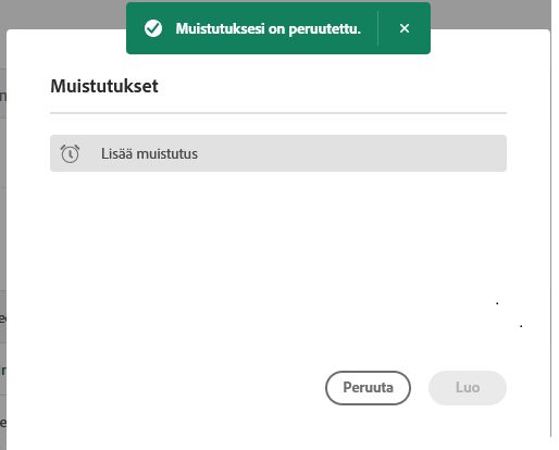 Poistaminen onnistui