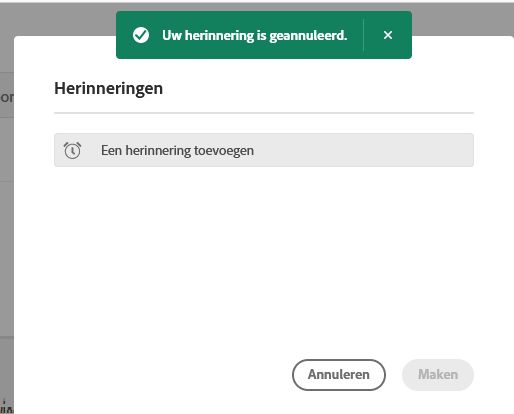 Succesbericht verwijderen