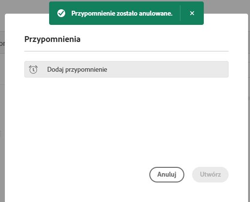 Usuwanie zakończone powodzeniem