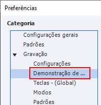 Menu Demonstração em vídeo