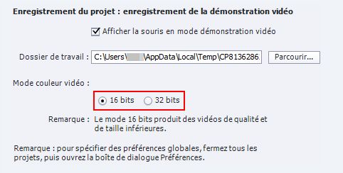Mode de couleur vidéo