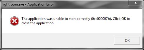 Сообщение об ошибке приложения