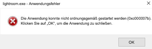 Anwendungs-Fehlermeldung