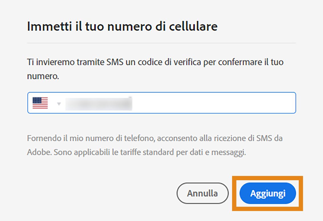 Conferma di voler attivare le notifiche SMS da cellulare