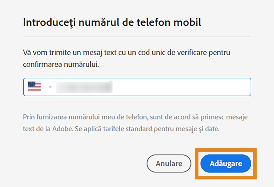 Confirmați activarea notificărilor prin mesaje text (SMS) pe telefonul mobil