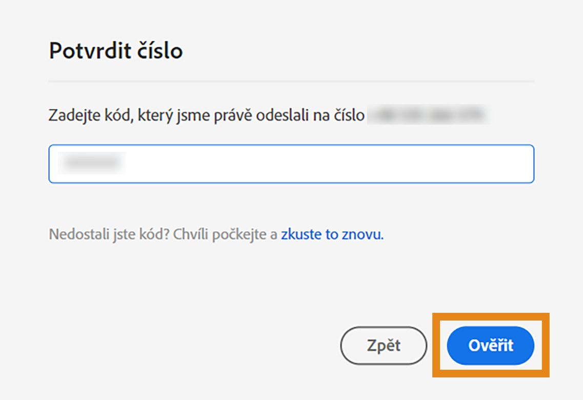 Potvrzení kódu