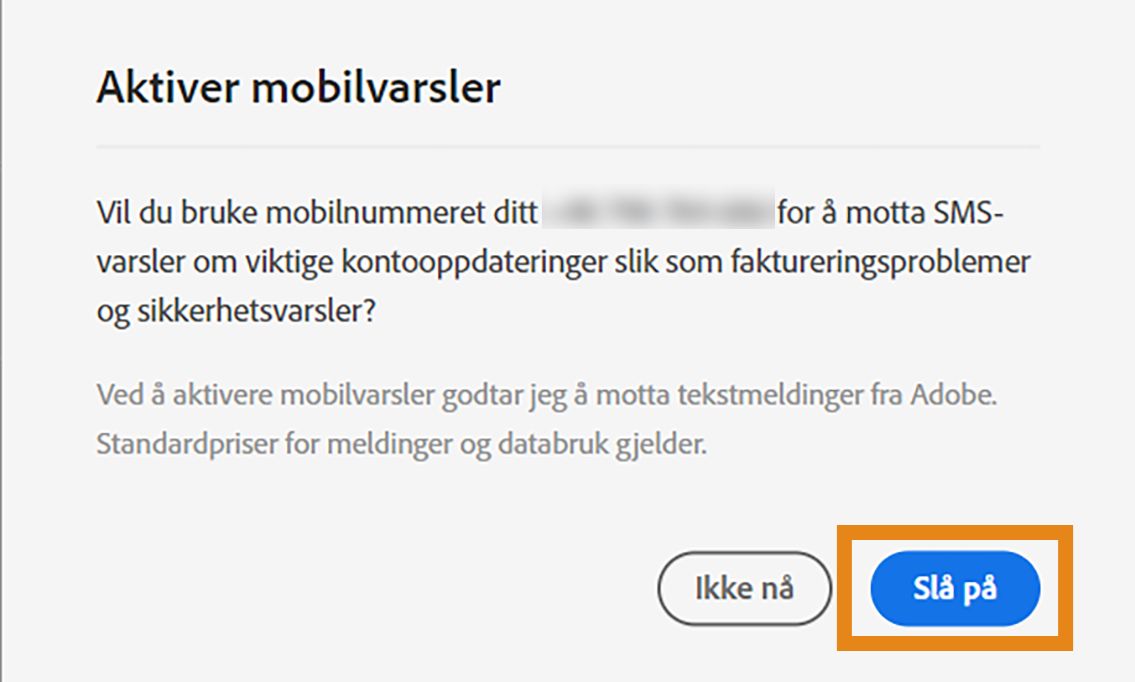Slå på varsler
