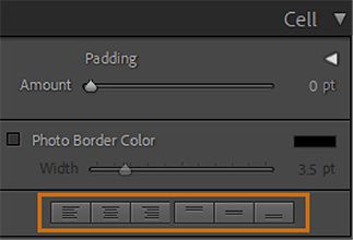 Screenshot of Cell panel in Book module highlighting alignment options