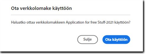 Ota vahvistus käyttöön