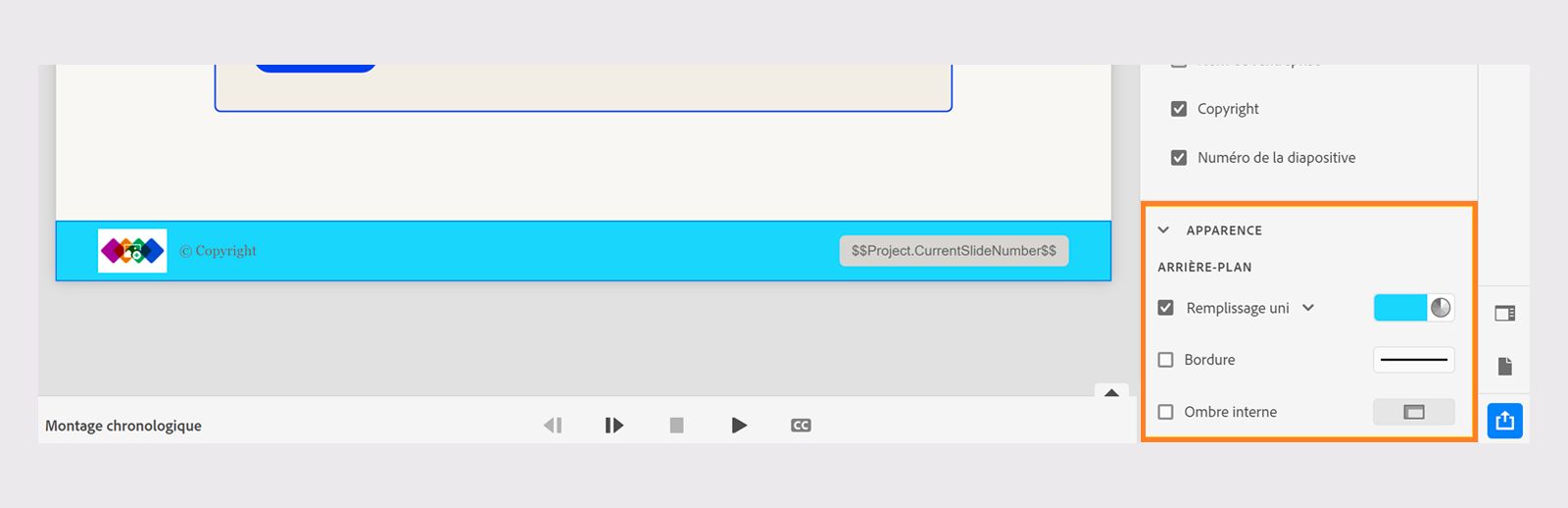 Modification de l’apparence d’un pied de page
