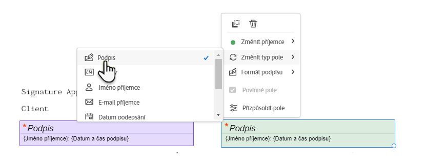 Změna typů polí