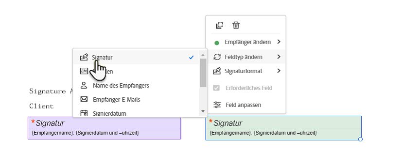 Feldtypen ändern