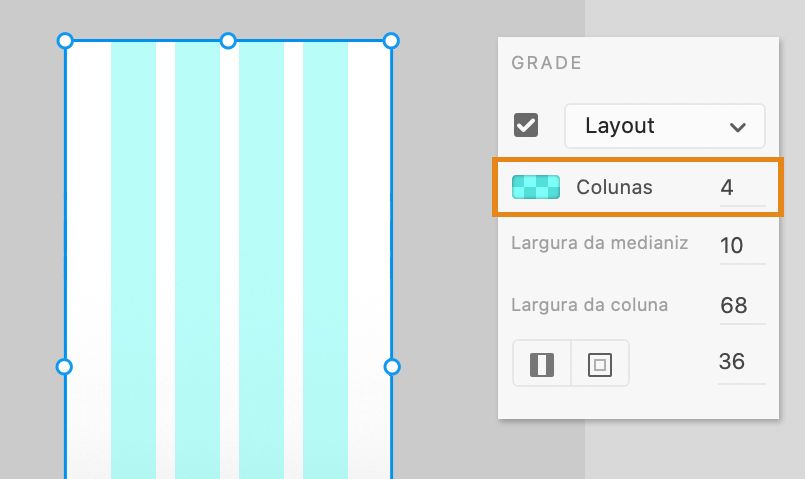 Alterar o número de colunas na grade de layout