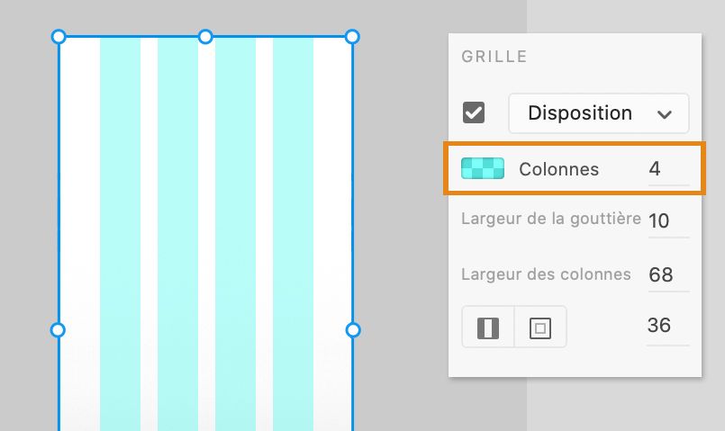 Modification du nombre de colonnes dans la grille de mise en page