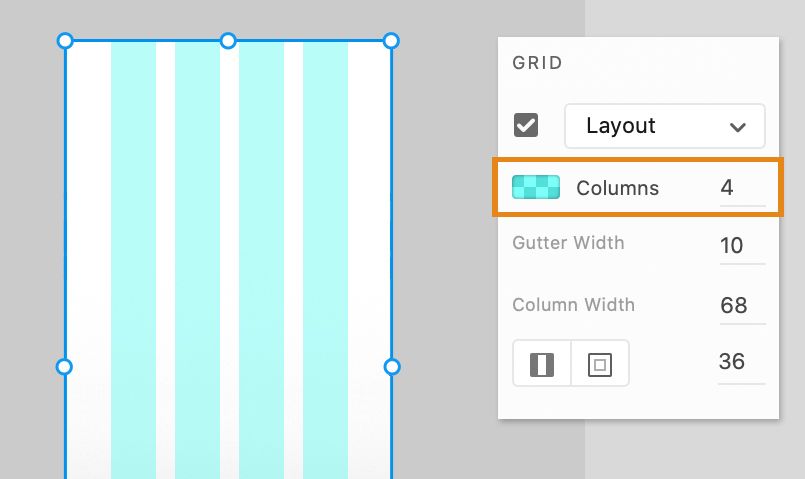 Изменить количество столбцов в макетной сетке