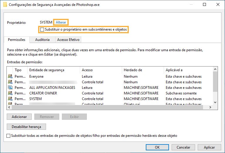 Alterar proprietário