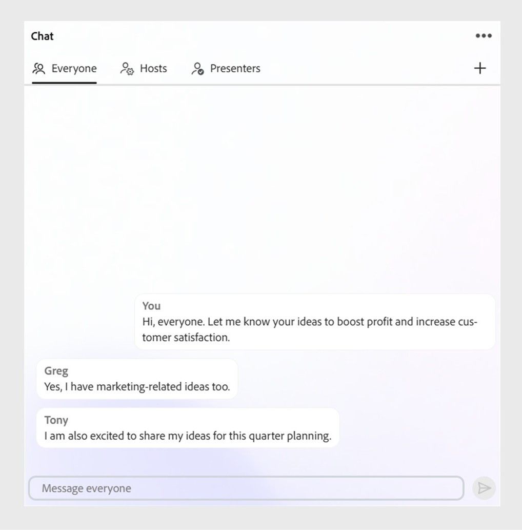 Send message in the chat pod