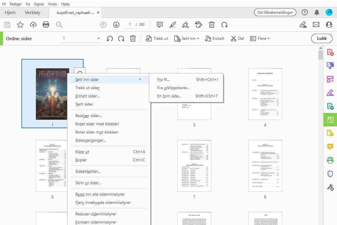 Optie voor invoegen vanuit bestand in de tool Pagina's indelen