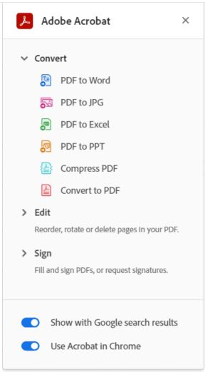 Strumenti online di Adobe Acrobat