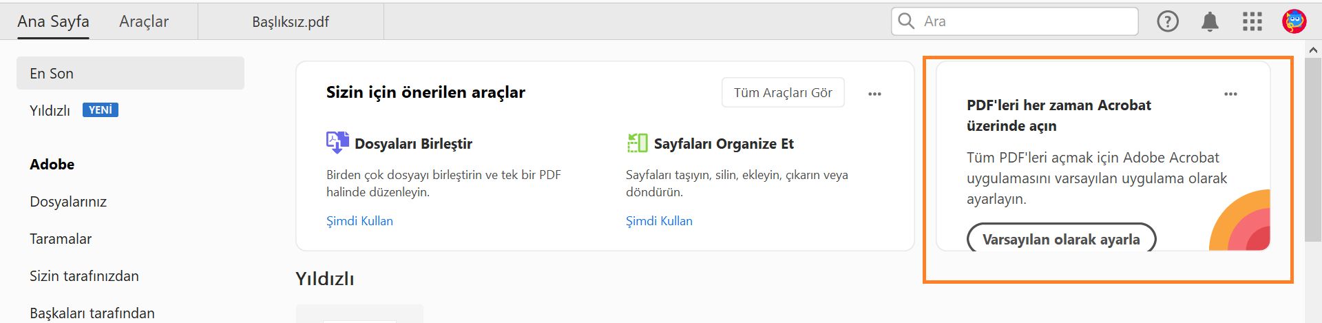 Acrobat uzantısını Chrome Tarayıcı'da kullanma