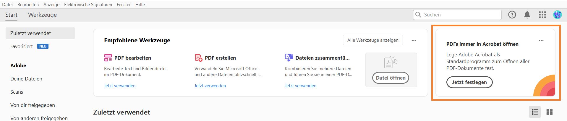 Acrobat-Erweiterung in Chrome verwenden
