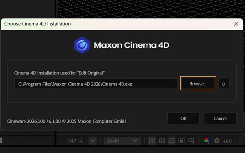 CINEMA 4D-Installationsdialogfeld