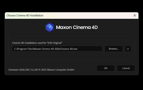 Cinema 4D 설치 대화 상자