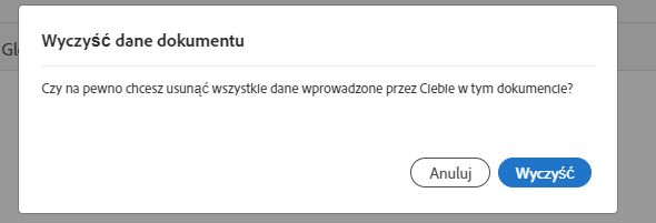 Wyzwanie związane z opcją Wyczyść dane dokumentu.