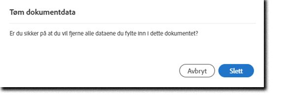 Meldingen som viser Fjern dokumentdata.