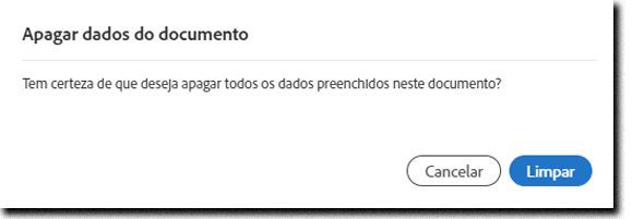 A confirmação para apagar dados do documento.