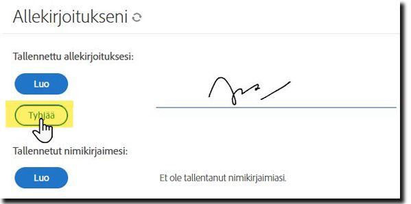 Allekirjoituksen luominen