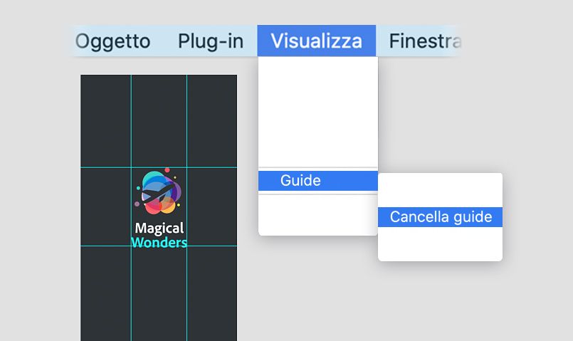 Cancellare le guide aggiunte a una tavola da disegno