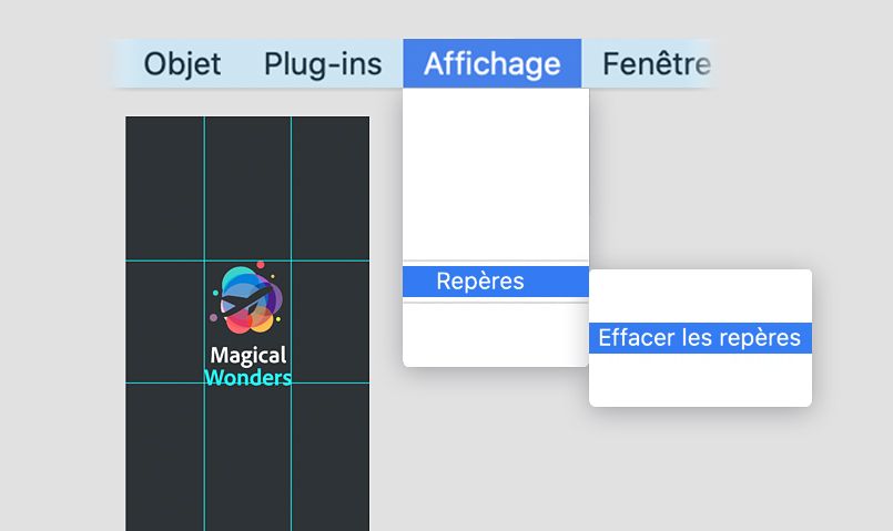 Effacer les repères ajoutés à un plan de travail