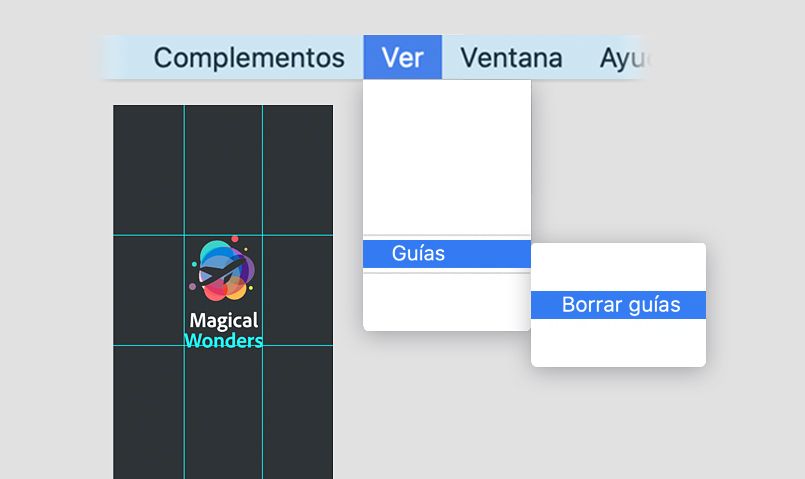 Borrar guías añadidas a una mesa de trabajo
