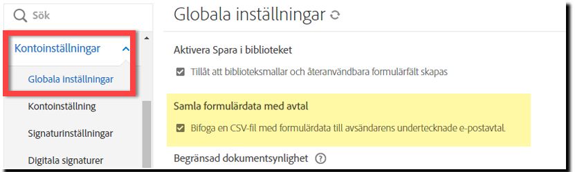 CSV-kontroller för formulärfält