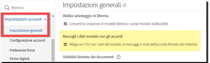 Controlli per il file CSV dei campi modulo