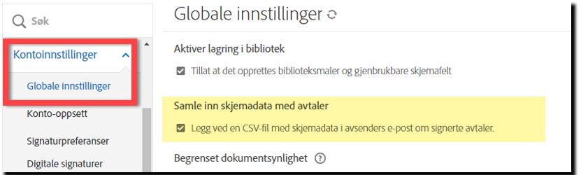 CSV-kontroller for skjemafelt