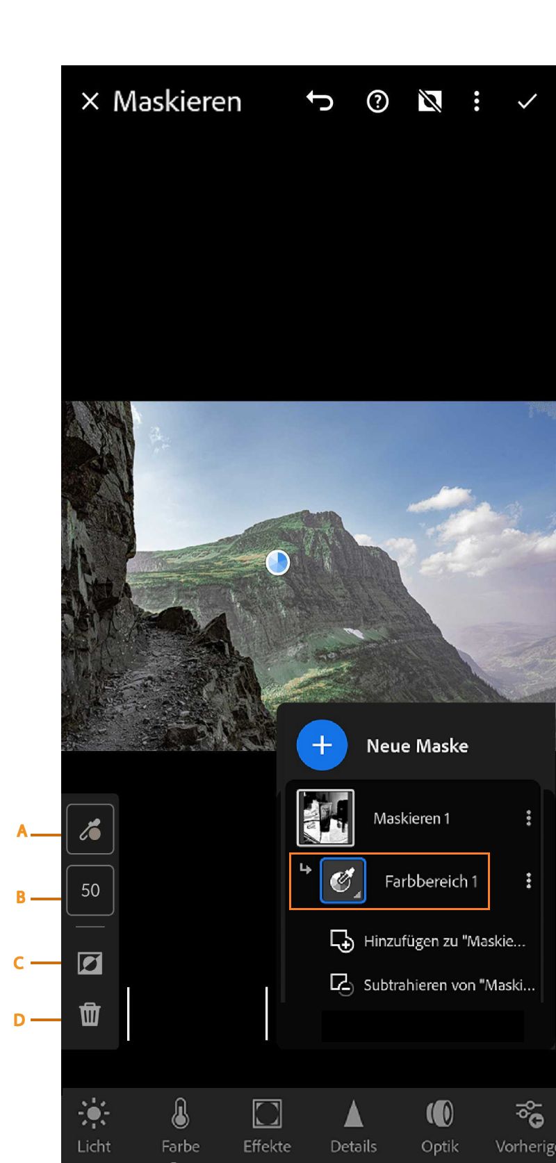 Farbbereichsmaskierung