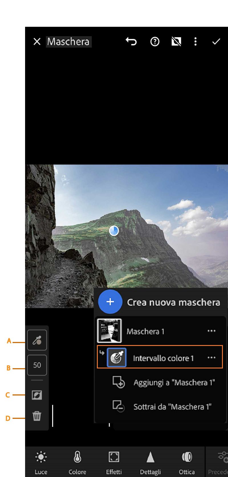 Maschera Intervallo colore